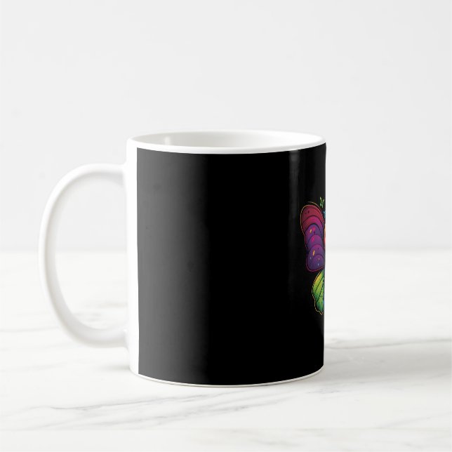 Caneca De Café Uma borboleta de cor arco-íris (Esquerda)