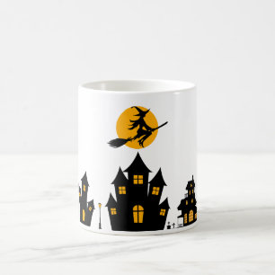 Caneca De Café Uma Bruxa Silhueta Simples