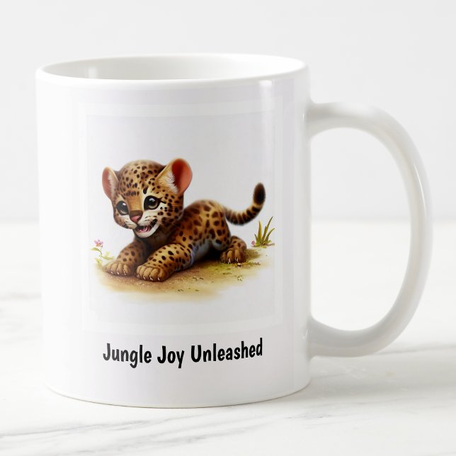Caneca De Café Uma Cama De Café De Ocelot Pintada 3D (Criador carregado)