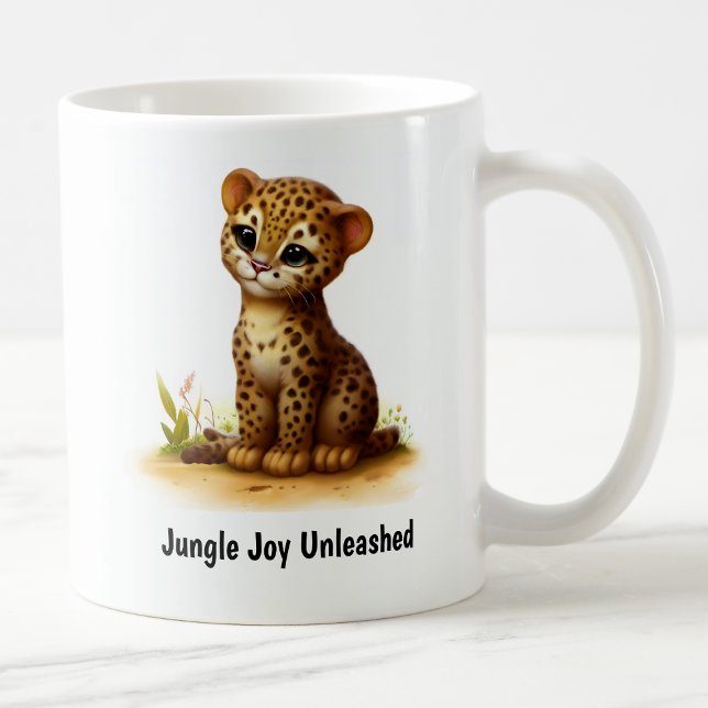 Caneca De Café Uma Cama De Café De Ocelot Pintada 3D (Criador carregado)
