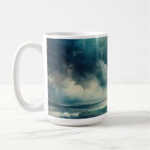 Caneca De Café Uma cena turbulenta do oceano - Fotografia antiga