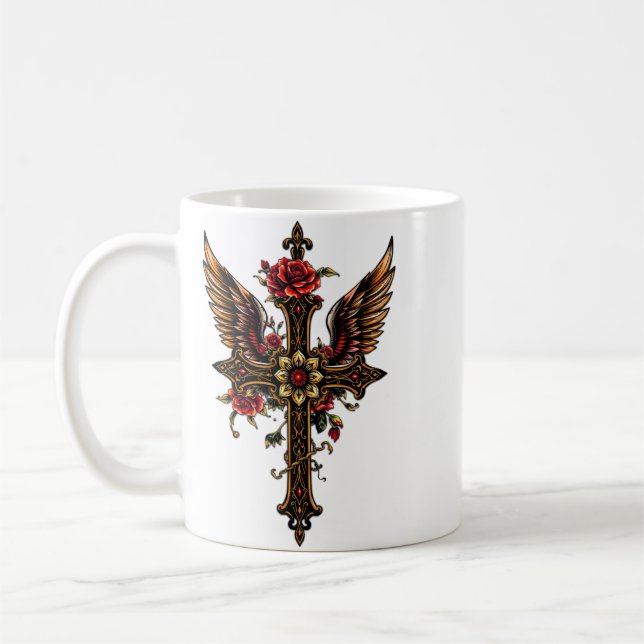 Caneca De Café Uma cruz elegante (Esquerda)