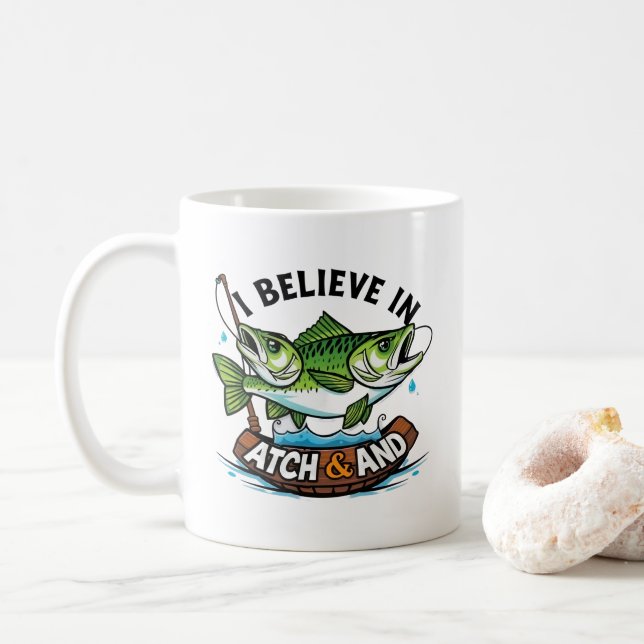Caneca De Café Uma Dupla Diversão De Pesca! (Com Donut)