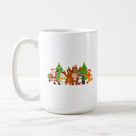 Caneca De Café Uma Equipe de Personagens de Natal