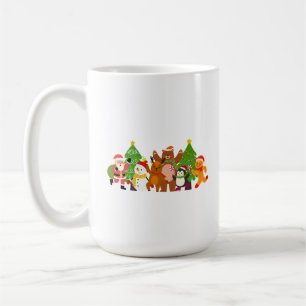 Caneca De Café Uma Equipe de Personagens de Natal