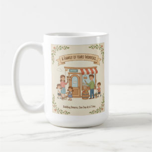 Caneca De Café Uma Família De Trabalhadores Duros