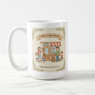 Caneca De Café Uma Família De Trabalhadores Duros