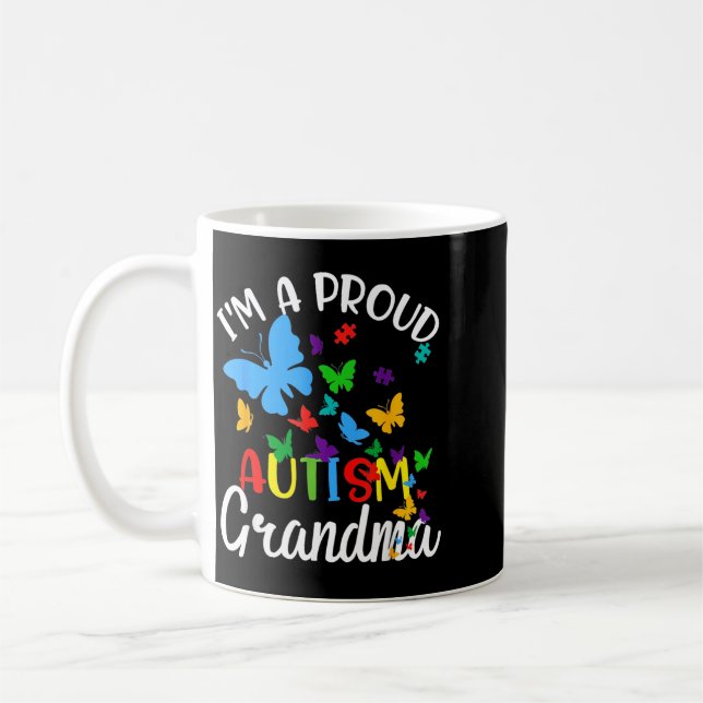 Caneca De Café Uma Fita Borboleta Quebra-Cabeça Avó Orgulhosa do  (Esquerda)