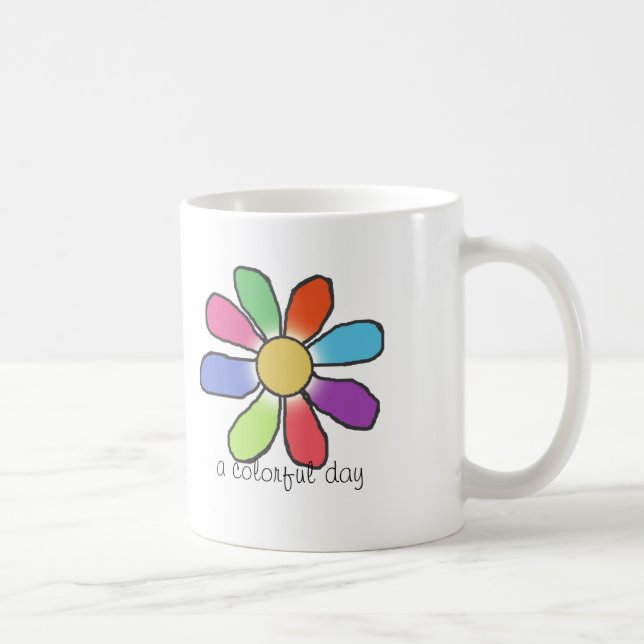 Caneca De Café Uma flor do dia COLORIDO (Direita)