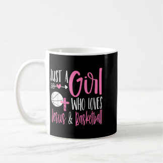 Caneca De Café Uma Garota Que Ama Jesus E Basquete Mulheres Crist