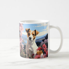 Caneca De Café Uma Haven Floral de Jack Russell Terrier