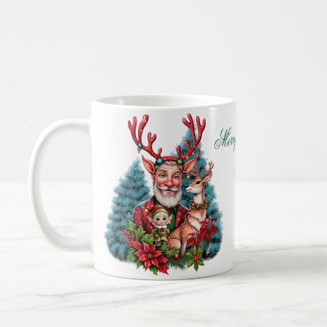 Caneca De Café Uma ilustração brilhante de Natal. (Esquerda)
