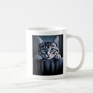 Caneca De Café Uma Ilustração de Gato Marcante – Felino Artístico