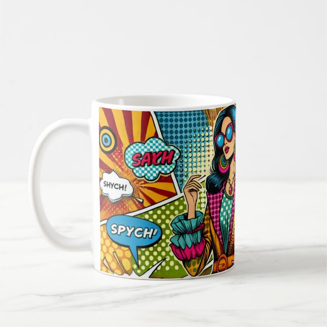 Caneca De Café Uma ilustração de tendência no estilo de pop (Esquerda)