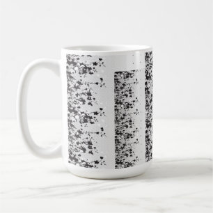 Caneca De Café Uma intrincada aga de design floral branca e negra