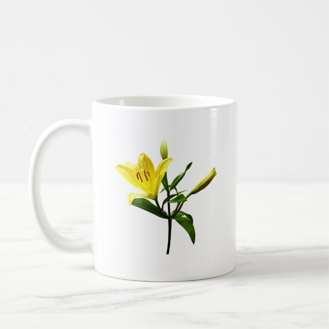 Caneca De Café Uma Lily Amarela (Esquerda)