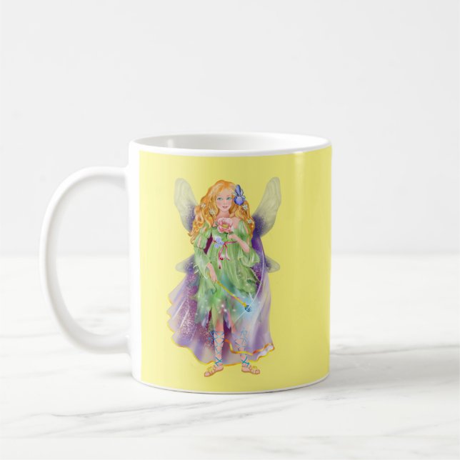 Caneca De Café Uma linda fada de fada com asas (Esquerda)