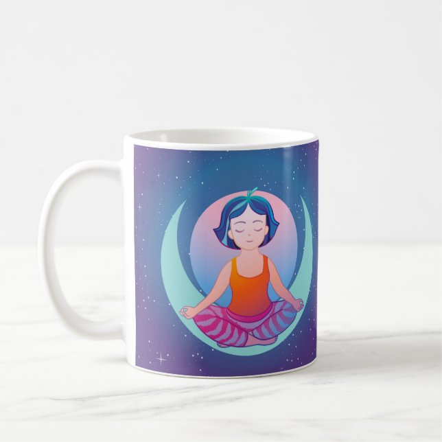 Caneca De Café Uma linda garota medita (Esquerda)