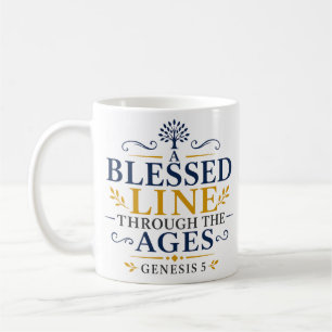 Caneca De Café Uma Linha Abençoada Através dos Tempos Escritura B