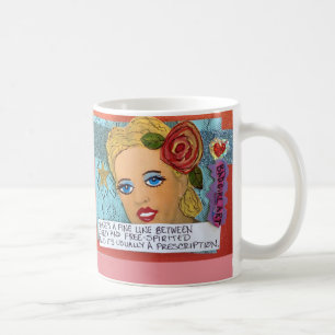 CANECA DE CAFÉ UMA LINHA TÉNUE DE MUG-THRE ENTRE LOUCO E
