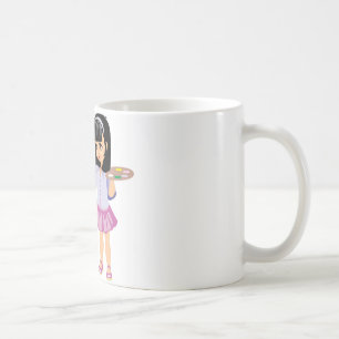 Caneca De Café Uma menina com uma paleta da pintura