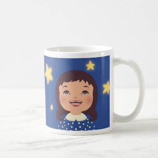 Caneca De Café Uma menina que olha estrelas