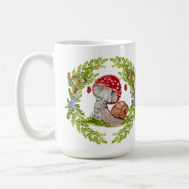 Caneca De Café Uma mosca florestal colorida e um caracol