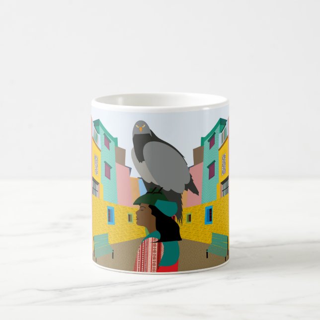 Caneca De Café Uma mulher com uma águia na cabeça (Centro)