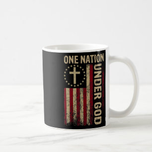 Caneca De Café Uma Nação Sob Deus Bandeira 4 De Julho Patriótico