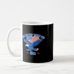 Caneca De Café Uma Nação Sob Deus Bandeira Dos EUA 4 De Julho Est