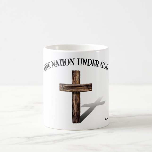 Caneca De Café Uma Nação Sob Deus com cruz robusta (Centro)