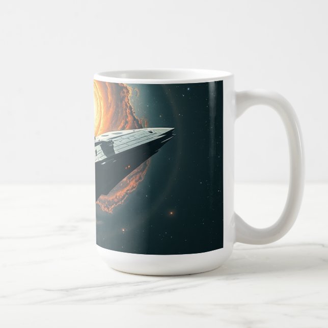 Caneca De Café Uma nave estelar perdida em um vazio (Direita)