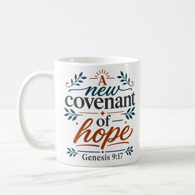 Caneca De Café Uma Nova Aliança de Esperança Encorajamento Bíblic (Esquerda)