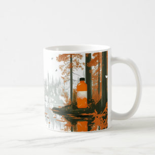 Caneca De Café Uma paisagem de outono junto a um lago, semelhante