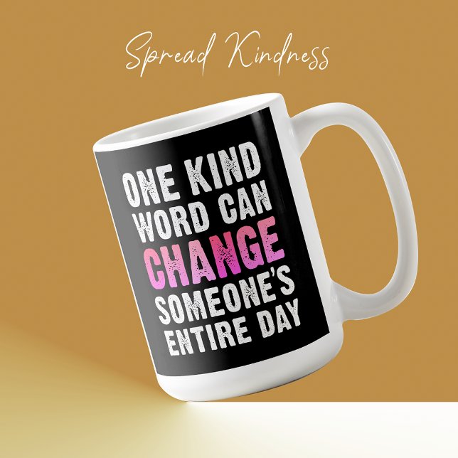 Caneca De Café Uma palavra pode mudar a inspiração do dia de algu (One Kind Word Can Change Someone's Day Inspiration Coffee Mug Birthday Motivational Uplifting Gifts)