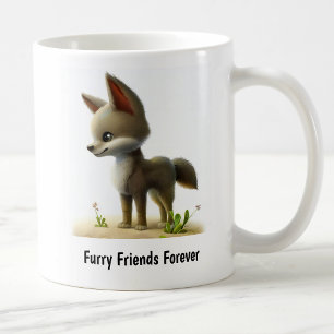 Caneca De Café Uma Pintura Digital de um Cute Coyote