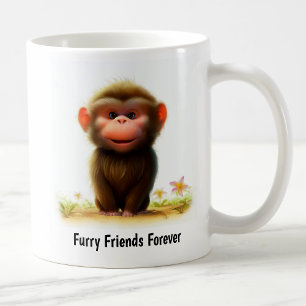 Caneca De Café Uma pintura digital de um jovem babuíno bonito