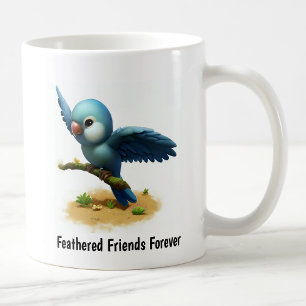Caneca De Café Uma pintura digital de um papagaio branco de cabeç