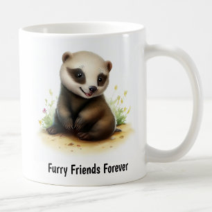 Caneca De Café Uma pintura digital de um texugo de mel bonito