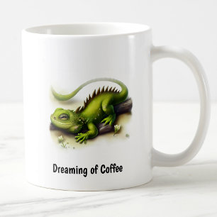 Caneca De Café Uma pintura digital de uma Iguana Cuta
