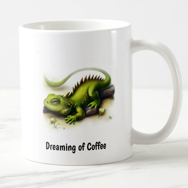 Caneca De Café Uma pintura digital de uma Iguana Cuta (Criador carregado)