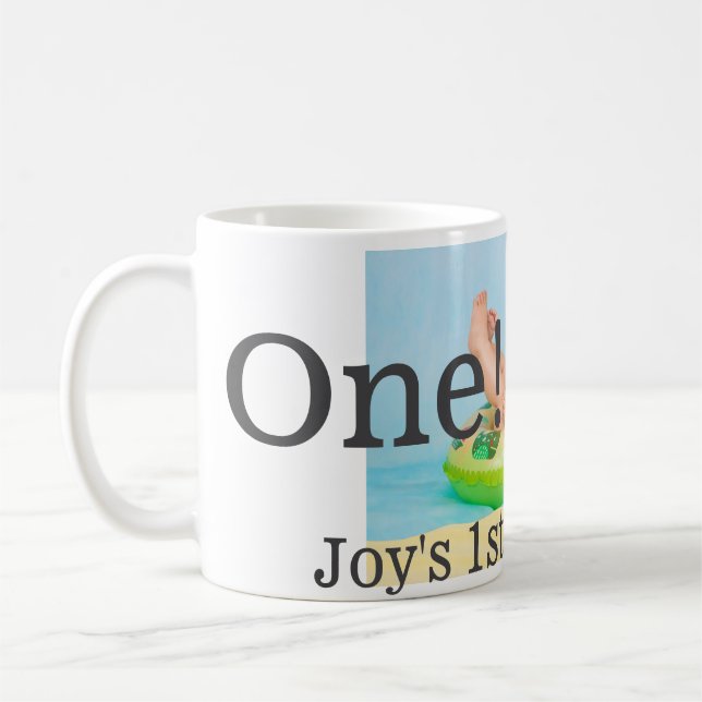 Caneca De Café Uma primeira foto de aniversário, data de adição m (Esquerda)