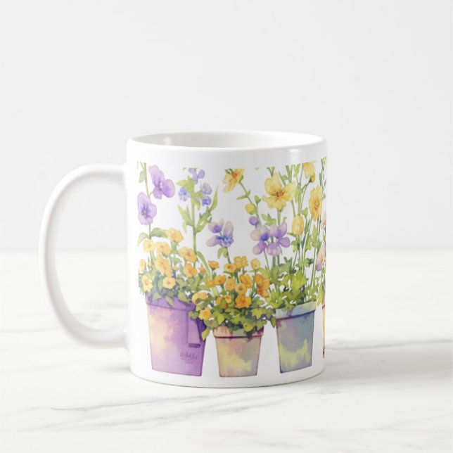 Caneca De Café Uma Sinfonia de Flores Vazadas (Esquerda)