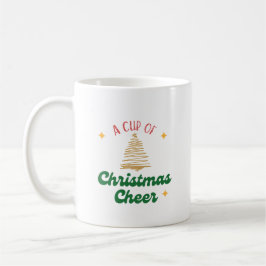 Caneca De Café Uma taça de Natal animada com árvore Dourada