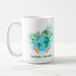 Caneca De Café Uma Terra Um Amor. Salve o planeta