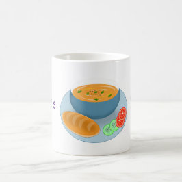 Caneca De Café Uma tigela de sopa Jantada com pão