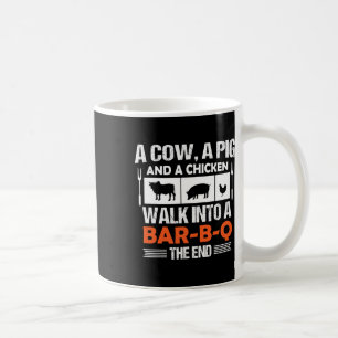 Caneca De Café Uma Vaca, Um Porco E Uma Galinha Entram Em Um R-b-