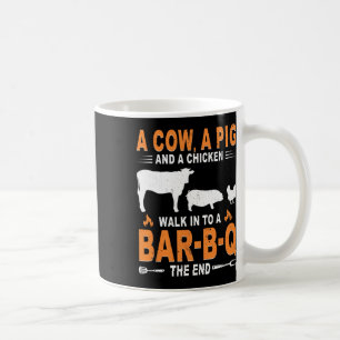 Caneca De Café Uma Vaca Um Porco E Uma Galinha Entram Em Um R B Q