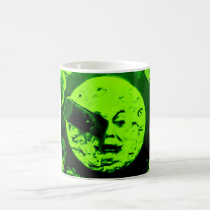 Caneca De Café Uma viagem à lua (verde retro marciano)