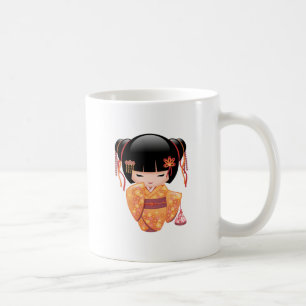 Caneca De Café Ume Kokeshi Doll - Desligamento de Menina Pêssego